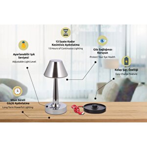 Tracy Çalışma Masası Lambası Led 3w 11cm Metal Krom Avonni-ml-64006-k