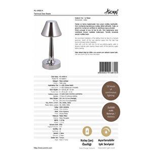 Tracy Çalışma Masası Lambası Led 3w 11cm Metal Krom Avonni-ml-64006-k