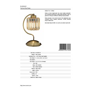Aralık Çalışma Masası Lambası E27 12w 20x25cm Metal Eskitme Dorbien-ml-65244-1e