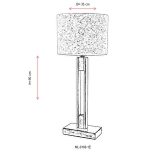 Sırık Abajur E27 12w 30cm Metal Eskitme Avonni-ml-9108-1e