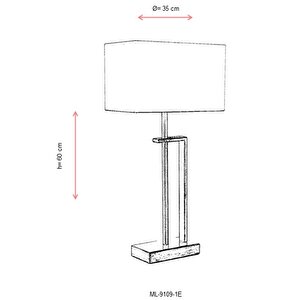 Sırık Abajur E27 12w 30x18cm Metal Eskitme Avonni-ml-9109-1e