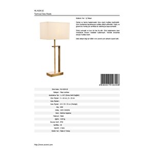 Sırık Abajur E27 12w 30x18cm Metal Eskitme Avonni-ml-9109-1e