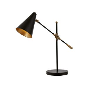 Megafon Çalışma Masası Lambası E14 6w 64x20cm Metal Siyah Avonni-ml-9114-1bsy