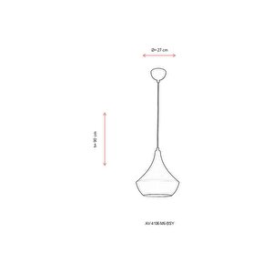 Akasya Sarkıt E27 12w 27cm Metal Siyah Avonni-av-4106-m6-bsy