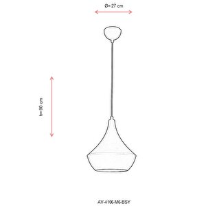 Akasya Sarkıt E27 12w 27cm Metal Siyah Avonni-av-4106-m6-bsy