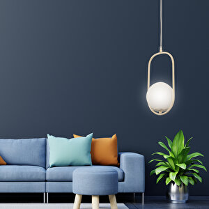 Lorin Tekli Beyaz Silme Sarkıt Beyaz Camlı Modern Sarkıt Mutfak Salon Sarkıt Avize Beyaz