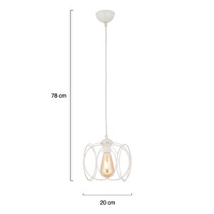 Martın Tekli Beyaz Patinalı Telli Spor Modern Retro Sarkıt Mutfak Salon Sarkıt Avize 3568-01-wh