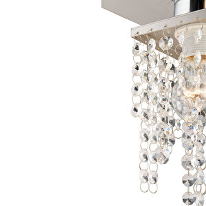 Peter 5li Krom  Kristalli, Taşlı Modern Tasarım Kristal Salon Avize