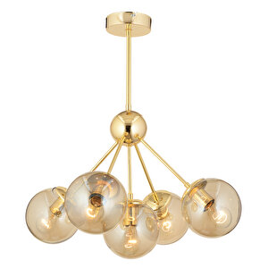 Meyo 5li Gold Bal Camlı Modern Genç Odası Yatak Odası Salon Avize