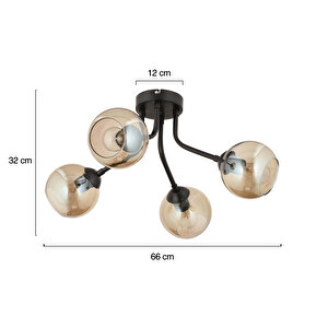 David 4lü Siyah Bal Camlı Modern Genç Odası Mutfak Retro Salon Avize