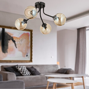 David 4lü Siyah Bal Camlı Modern Genç Odası Mutfak Retro Salon Avize Siyah