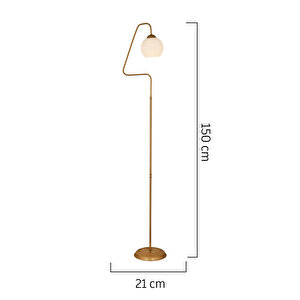 Seül Beyaz Camlı Eskitme Modern Tasarım Metal Lambader Eskitme