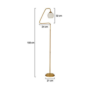 Seül Beyaz Camlı Eskitme Modern Tasarım Metal Lambader