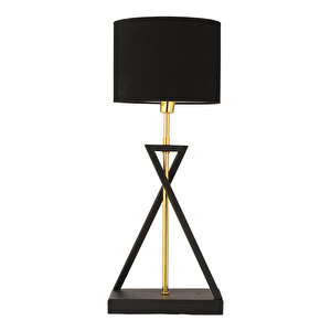 Yotta Siyah Gold Detaylı Dekoratif Siyah Şapkalı Modern Tasarım Retro Abajur