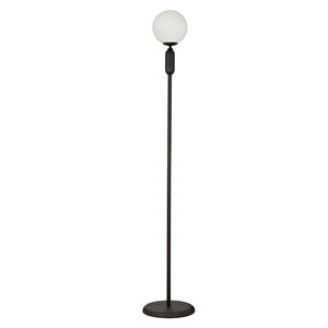 Arlo Siyah Beyaz Camlı Modern Tasarım Metal Lambader Siyah