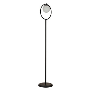 Falez Siyah Beyaz Camlı Modern Dekoratif Tasarım Metal Lambader