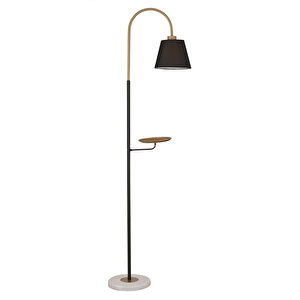 Lumina Siyah Şapkalı Eskitme Modern Tasarım Ayaklı Abajur Lamba Metal Lambader Eskitme