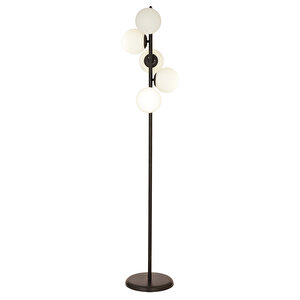 Uzel 5li Siyah Modern Tasarım Metal Lambader Siyah
