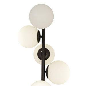 Uzel 5li Siyah Modern Tasarım Metal Lambader