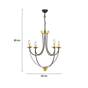 Obito 4lü Siyah Gold Modern Sarkıt Yatak Odası Retro Salon Avize