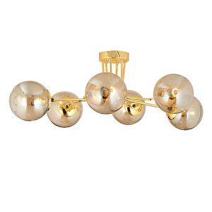 Tanyer 6lı Gold Modern Sarkıt Yatak Odası Salon Avize Gold