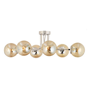 Tanyer 6lı Krom Modern Sarkıt Yatak Odası Salon Avize Krom