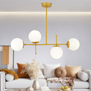Günay 4lü Gold Modern Mutfak Yemek Masası Üstü Yatak Odası Salon Avize Gold