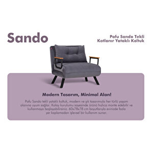 Sando Tekli Katlanır Yataklı Koltuk Gri