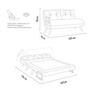 Sando İkili Katlanır Yataklı Koltuk Krem