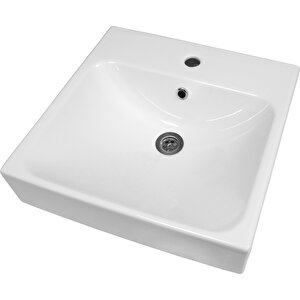 Karen Banyo Fly Lavabo 48x48 Cm, Kare Çanak Lavabo,  Köşe Lavabo