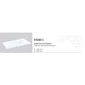 Karen Banyo Star 85 Cm, Dolap Uyumlu Seramik Lavabo