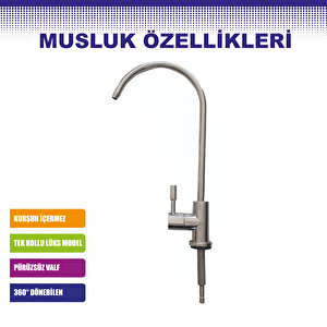 12 Aşamalı 8 Lt. Çelik Tanklı Kapalı Kasa Pompasız Su Arıtma Cihazı Özel Sarım Membran Filtre