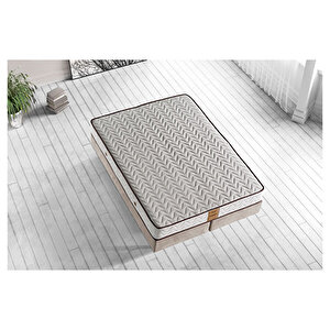 Exclusive Yatak Tek Kişilik Visco Yatak Ekstra Lüks Yaysız Yatak 24 Cm Pamuklu Keten Doğal Kumaş 90x200 cm