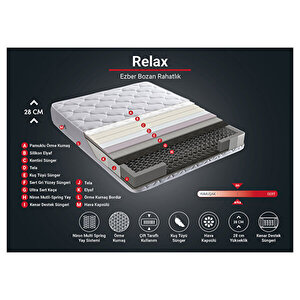 Relax Yatak Tek Kişilik Orta Sert Beş Yıldızlı Otel Yatağı Lüks Ortopedik Yatak Çift Taraflı 28 Cm