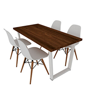 Hayal Masif Ceviz Renk 140x70 Sandalyeli Masa Takımı Cpt7330-140