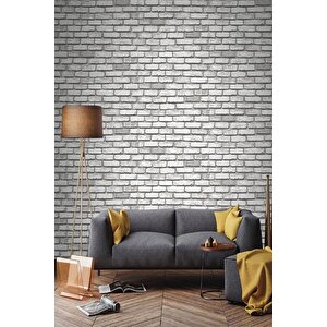 5330 Bej Beyaz Taş Tuğla Desen Kağıdı 5,30 M²