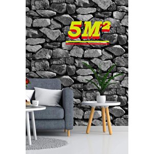 5329 Taş Desenli 3d Stone Duvar Kağıdı 5,30 M²