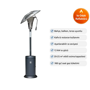 Isı Odağı Dış Mekan Isıtıcı - X13 - Gri Mavi