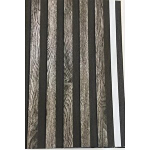 Zümrüt Exclusıve 5400 Lambri Panel Ahşap Gri Kül Renk Duvar Çıtası Desenli Duvar Kağıdı 5 M²