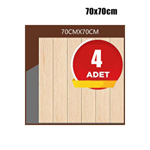 4 Adet, 70x70Cm 0,50M² 3d Meşe Ahşap Lambri Görünüm Kendinden Yapışkanlı Duvar Kağıdı Kaplama Panel Köpük -AD05