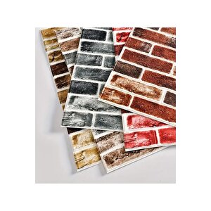 4 Adet, 70x70 Cm 0,50M² Kırmızı 3d Kendinden Yapışkanlı Esnek Duvar Kağıdı Kaplama Paneli Köpük -5015