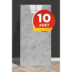 10 Adet 30x60 Cm Açık Gri Mermer Desenli Kendinden Yapışkanlı Seramik Köpük Banyo PVC Duvar Paneli-M088