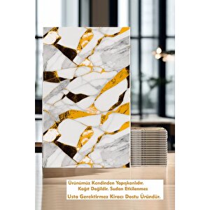 30x60 Cm Gold Damar Mermer Desenli Kendinden Yapışkanlı Mutfak Banyo Wc Kaplama Pvc Panel-MR17