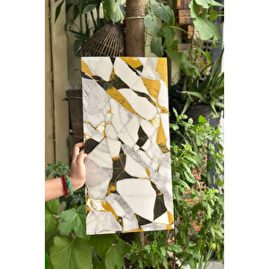 30x60 Cm Gold Damar Mermer Desenli Kendinden Yapışkanlı Mutfak Banyo Wc Kaplama Pvc Panel-MR17