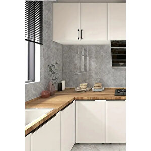 10 Adet 30x60 Cm Açık Gri Mermer Desenli Kendinden Yapışkanlı Seramik Köpük Banyo PVC Duvar Paneli-M088