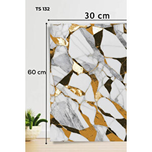 30x60 Cm Gold Damar Mermer Desenli Kendinden Yapışkanlı Mutfak Banyo Wc Kaplama Pvc Panel-MR17