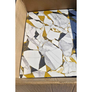30x60 Cm Gold Damar Mermer Desenli Kendinden Yapışkanlı Mutfak Banyo Wc Kaplama Pvc Panel-MR17