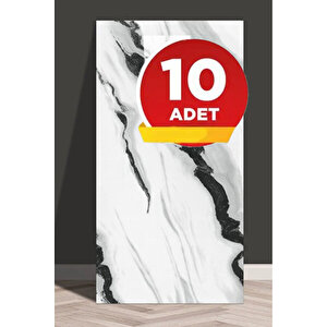 10 Adet, 30x60 Cm Beyaz Damar Mermer Desenli Kendinden Yapışkanlı Mutfak Banyo Wc Kaplama Pvc Panel-M19