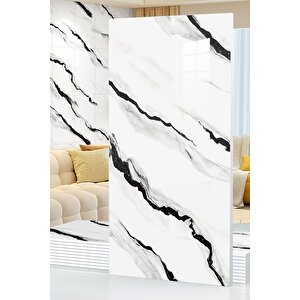 30x60 Cm Beyaz Damar Mermer Desenli Kendinden Yapışkanlı Mutfak Banyo Wc Kaplama Pvc Panel-MR19