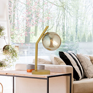 Feris Gold  Bal Camlı Masa Lambası Salon-yatak Odası Modern Abajur Gold